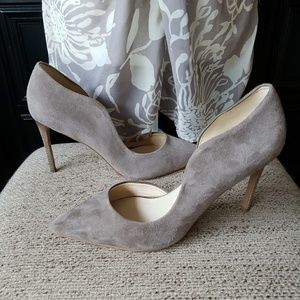 Gray/ Taupe D'Orsay Suede Stiletto